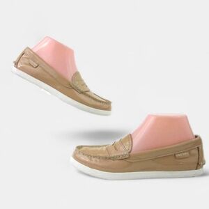 Cole Haan Nantucket Women Tan Brown Glossy Beige Loafers Size 7.5